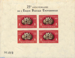 Hungary 1950 75 Years UPU S/s Imperforated, Mint NH, U.P.U. - Nuevos