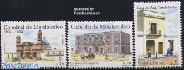 Uruguay 2004 Buildings 3v, Mint NH, Religion - Various - Churches, Temples, Mosques, Synagogues - Lighthouses & Safety.. - Kerken En Kathedralen