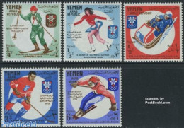 Yemen, Arab Republic 1967 Olympic Winter Games 5v, Mint NH, Sport - (Bob) Sleigh Sports - Ice Hockey - Olympic Winter .. - Winter (Other)