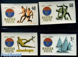 Hungary 1961 VASAS Sportclub 4v Imperforated, Mint NH, Sport - Transport - Football - Sailing - Sport (other And Mixed.. - Ongebruikt
