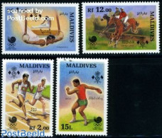 Maldives 1988 Olympic Games 4v, Mint NH, Nature - Sport - Horses - Athletics - Gymnastics - Olympic Games - Atletica