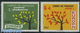 Paraguay 1962 Europe 2v, Mint NH, History - Europa Hang-on Issues - Idées Européennes