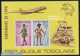 Togo 1974 UPU Centenary S/s, Mint NH, Transport - Post - U.P.U. - Railways - Poste
