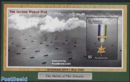 Saint Vincent 2002 Battle Of The Atlantic S/s, Mint NH, History - Transport - Decorations - World War II - Ships And B.. - Militares