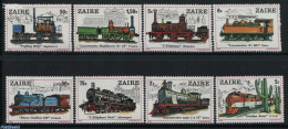 Congo Dem. Republic, (zaire) 1980 Locomotives 8v, Mint NH, Transport - Railways - Eisenbahnen