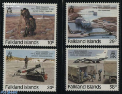Falkland Islands 1987 Royal Engineers 4v, Mint NH, Transport - Aircraft & Aviation - Airplanes