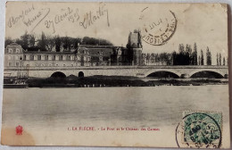 CPA  Circulée 1905,  La Flèche (Sarthe) - Le Pont Et Le Château Des Carmes.  (88) - La Fleche