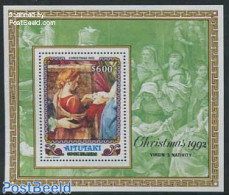 Aitutaki 1992 Christmas S/s, Mint NH, Religion - Christmas - Art - Paintings - Natale
