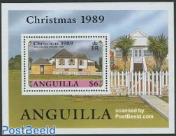 Anguilla 1989 Christmas S/s, Mint NH, Religion - Christmas - Art - Architecture - Weihnachten