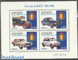 Spain 2003 RACE 4v M/s (Hispano-Suiza,Dodge,Pegaso,SEAT), Mint NH, Transport - Automobiles - Nuevos
