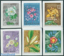 Vietnam 1964 Flowers 6v Imperforated, Mint NH, Nature - Flowers & Plants - Other & Unclassified
