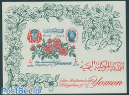 Yemen, Kingdom 1965 Flowers S/s, Mint NH, Nature - Flowers & Plants - Other & Unclassified