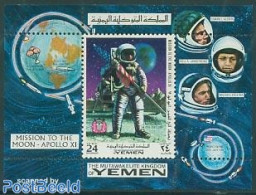 Yemen, Kingdom 1969 Apollo 11 S/s, Mint NH, Transport - Space Exploration - Other & Unclassified