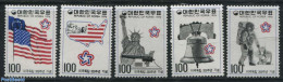 Korea, South 1976 American Bicentenary 5v, Mint NH, History - Transport - Various - Flags - US Bicentenary - Space Exp.. - Géographie
