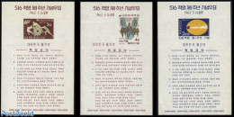 Korea, South 1962 May Revolution 3 S/s Corean Text, Mint NH, History - Corea Del Sur