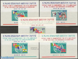 Korea, South 1965 Korean War 5 S/s, Mint NH, History - Flags - United Nations - Corée Du Sud