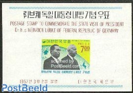 Korea, South 1967 Lubke Visit S/s, Mint NH, History - Various - Germans - Politicians - Maps - Géographie