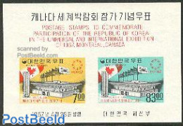 Korea, South 1967 Montreal World Expo S/s, Mint NH, History - Various - Flags - World Expositions - Corea Del Sur