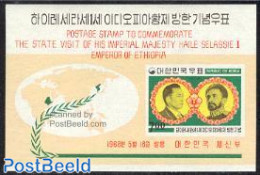 Korea, South 1968 Haile Selassi Visit S/s, Mint NH, History - Politicians - Corea Del Sur