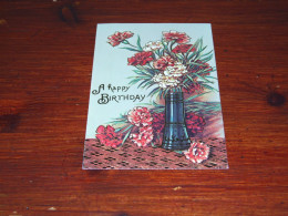 76163-      RELIEF CARD - A HAPPY BIRTHDAY - BLOEMEN / FLOWERS / BLUMEN / FLEURS / FIORI / FLORES - Flowers