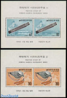 Korea, South 1974 Music Instruments 2 S/s, Mint NH, Nature - Performance Art - Shells & Crustaceans - Music - Musical .. - Meereswelt