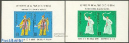 Korea, South 1975 Folk Dance 2 S/s, Mint NH, Performance Art - Various - Dance & Ballet - Folklore - Baile