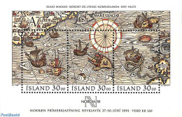 Iceland 1989 Stamp Day S/s, Mint NH, Transport - Various - Stamp Day - Ships And Boats - Maps - Ungebraucht