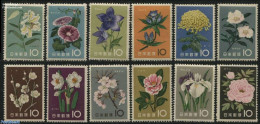 Japan 1961 Flowers 12v, Mint NH, Nature - Flowers & Plants - Unused Stamps