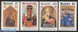Malawi 1984 Christmas, Paintings 4v, Mint NH, Religion - Christmas - Saint Nicholas - Art - Paintings - Raphael - Christmas