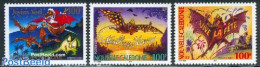 New Caledonia 2001 Christmas 3v, Mint NH, Nature - Religion - Bats - Christmas - Nuovi