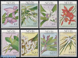 Nevis 1990 Christmas, Orchids 8v, Mint NH, Nature - Religion - Flowers & Plants - Orchids - Christmas - Kerstmis