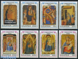 Uganda 1989 Christmas 8v, Mint NH, Religion - Christmas - Art - Paintings - Christmas