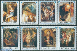 Uganda 1990 Christmas, Rubens 8v, Mint NH, Religion - Christmas - Art - Paintings - Rubens - Christmas