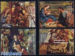 Portugal 2004 Christmas 4v, Mint NH, Religion - Christmas - Art - Paintings - Ongebruikt
