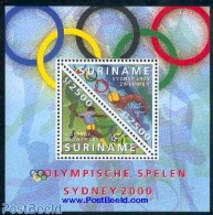 Suriname, Republic 2000 Olympic Games Sydney S/s, Mint NH, Sport - Football - Olympic Games - Swimming - Schwimmen