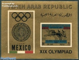 Yemen, Arab Republic 1968 Olympic Games S/s (gold), Mint NH, Nature - Sport - Horses - Olympic Games - Other & Unclassified