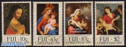 Fiji 1995 Christmas 4v, Mint NH, Religion - Christmas - Art - Paintings - Weihnachten