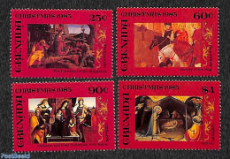Grenada 1985 Christmas 4v, Mint NH, Religion - Christmas - Art - Paintings - Raphael - Kerstmis