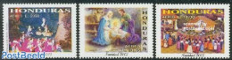 Honduras 2002 Christmas 3v, Mint NH, Religion - Christmas - Weihnachten