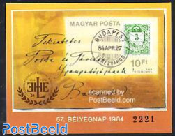 Hungary 1984 Stamp Day S/s Imperforated, Mint NH, Stamp Day - Stamps On Stamps - Art - Handwriting And Autographs - Ongebruikt