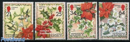 Jersey 1999 Christmas 4v, Mint NH, Nature - Religion - Flowers & Plants - Christmas - Navidad