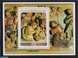 Manama 1972 Christmas S/s, Mint NH, Religion - Christmas - Art - Paintings - Weihnachten