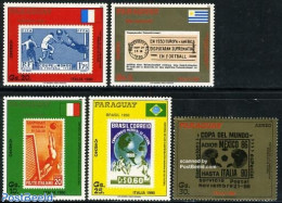 Paraguay 1988 World Cup Football 5v, Mint NH, Sport - Football - Stamps On Stamps - Briefmarken Auf Briefmarken