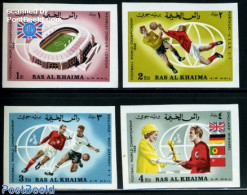 Ras Al-Khaimah 1966 World Cup Football 4v Imperforated, Mint NH, Sport - Football - Ra's Al-Chaima