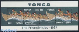 Tonga 1987 Canoe Races S/s, Mint NH, Transport - Ships And Boats - Barcos