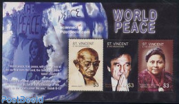 Saint Vincent 2004 World Peace Year 3v M/s, Mint NH, History - Gandhi - Nobel Prize Winners - Peace - Mahatma Gandhi
