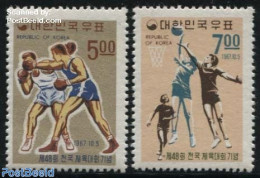 Korea, South 1967 Sports 2v, Mint NH, Sport - Basketball - Boxing - Sport (other And Mixed) - Pallacanestro