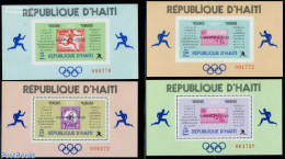 Haiti 1969 Olympic Games 1896-1968 4 S/s, Mint NH, Sport - Athletics - Olympic Games - Stamps On Stamps - Athlétisme