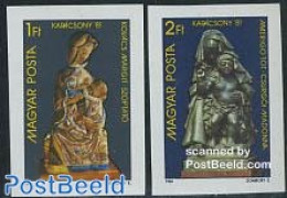 Hungary 1981 Christmas 2v Imperforated, Mint NH, Religion - Christmas - Art - Sculpture - Unused Stamps