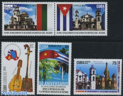 Cuba 2010 Diplomatic Relations 5v (3v+[:]), Mint NH, History - Performance Art - Religion - Flags - Music - Musical In.. - Nuevos